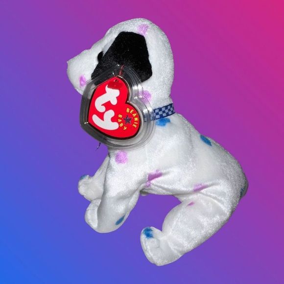 NWT TY Beanie Babies Dizzy The Dalmatian Black Ears Color Spots - Picture 3 of 4